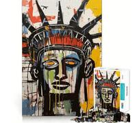 Puzzle da 1000 pezzi per adulti con statua della Libertà in stile Basquiat astratto ideale per rafforzare la memoria infondere tranquillità e serenità Un'opera d'arte dai bordi puliti da collezione