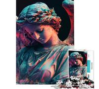 Puzzle da 1000 pezzi per adulti con statua di angelo in luci al neon gioco interattivo per ragazzi ideale per migliorare la memoria regalo per amici e familiari (dimensioni 38x26cm)