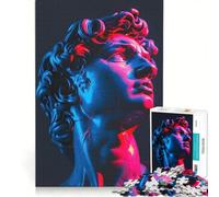 Puzzle da 1000 pezzi per adulti con statua di David, arte al neon, giocattolo educativo, attività divertenti da fare a casa, ideale per compleanni e Natale 50x75cm