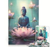 Puzzle da 1000 pezzi per adulti con statua spirituale di Buddha gioco impossibile per divertimento in famiglia compleanno e Natale 38x52cm