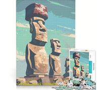 Puzzle da 1000 pezzi per adulti con statue Moai dell'Isola di Pasqua, gioco pratico, assemblaggio di modelli, compleanni e occasioni speciali 50x75cm