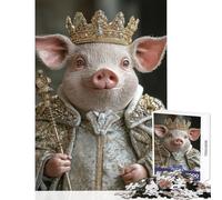 Puzzle da 1000 pezzi per adulti con statuetta del Re Maiale gioco rilassante sfida impegnativa giocattolo decorativo per la casa antistress intellettuale (38x52cm)