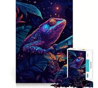 Puzzle da 1000 pezzi per adulti con stelle camaleonte,stile retrò pixel art,design dai tagli netti,sfida per la mente,divertente gioco per il tempo libero,regalo di compleanno (38x26cm)