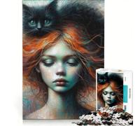 Puzzle da 1000 pezzi per adulti con strega e famiglio gioco educativo rilassante e stimolante per la mente ottimo regalo per gli appassionati di videogiochi 50x75cm