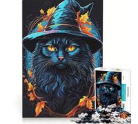 Puzzle da 1000 pezzi per adulti con strega gatto e famiglio gioco educativo impegnativo da completare ideale per compleanno e Natale 50x75cm