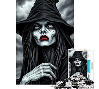 Puzzle da 1000 pezzi per adulti con strega gotica sfida per la mente e l'intelligenza gioco avvincente divertente per tutta la famiglia opera d'arte regalo (dimensioni 50x75cm)