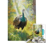 Puzzle da 1000 pezzi per adulti con tacchino selvatico ideale per compleanni e Natale per divertimento in famiglia e decorazione della casa Adatto a partire dai 14 anni (38x52cm)