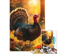 Puzzle da 1000 pezzi per adulti con tacchino selvatico in autunno giocattolo educativo gioco pratico di analisi e logica regalo divertente (dimensioni 50x75cm)