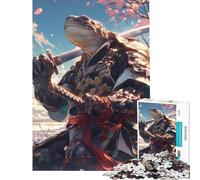Puzzle da 1000 pezzi per adulti con tartaruga samurai e fiori di ciliegio Gioco intellettuale gioco impossibile per tutta la famiglia donne e uomini (dimensioni 75x50cm)