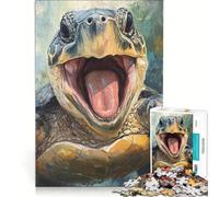 Puzzle da 1000 pezzi per adulti con tartaruga sorridente gioco impossibile analisi e logica per rafforzare l'amore tra le coppie 50x75cm