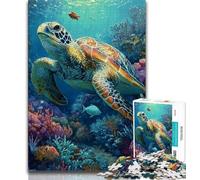 Puzzle da 1000 pezzi per adulti con tartarughe marine puzzle per adulti antistress giocattoli per la decorazione della casa 75x50cm