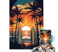 Puzzle da 1000 pezzi per adulti con tavola da surf stile vintage retrò difficile e stimolante attività per famiglie gioco pratico per maggiori di 14 anni (50x75cm)