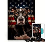 Puzzle da 1000 pezzi per adulti con tema American Pit Bull Terrier,gioco di concentrazione mentale,qualità premium,taglio laser,divertimento serale in famiglia (38x26cm)