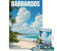 Puzzle da 1000 pezzi per adulti con tema Barbados, Caraibi, ideale per stimolare la memoria e creare un'atmosfera rilassante Un passatempo piacevole Un'idea regalo perfetta per il compleanno (50x75cm)