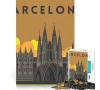 Puzzle da 1000 pezzi per adulti con tema Barcellona,Spagna,viaggi,arte,bordi precisi,gioco di logica,regalo,momento di relax,divertente regalo di Natale (38x52cm)