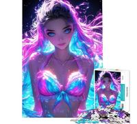 Puzzle da 1000 pezzi per adulti con tema "Bellezza al neon" ideale per rilassarsi una sfida stimolante e divertente da fare a casa (dimensioni: 50x75cm)