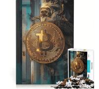 Puzzle da 1000 pezzi per adulti con tema Bitcoin, antiche rovine, giochi per famiglie, decorazione perfetta, compleanno e Natale 38x52cm