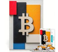 Puzzle da 1000 pezzi per adulti con tema Bitcoin, arte minimalista, gioco rompicapo, difficile, per rafforzare l'amore tra le coppie 38x26cm