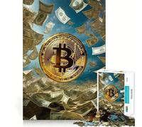 Puzzle da 1000 pezzi per adulti con tema Bitcoin,criptovalute e intagli di precisione Gioco per la mente,ideale per momenti di relax e divertimento,perfetto per compleanni (50x75cm)