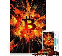 Puzzle da 1000 pezzi per adulti con tema Bitcoin Explosion,bordi precisi,gioco di logica,regalo per momenti di relax e divertimento natalizio (50x75cm)