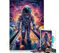 Puzzle da 1000 pezzi per adulti con tema bowling,astronauti e pianeti Decorazione elegante e compatta,divertente attività per la mente,gioco rilassante,regalo perfetto per le festività 38x26cm