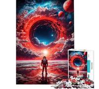 Puzzle da 1000 pezzi per adulti con tema buco nero spazio e astronauta Attività divertenti da fare a casa Un'opera d'arte un rompicapo per ragazzi dai 14 anni in su (50x75cm)