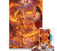 Puzzle da 1000 pezzi per adulti con tema compleanno e Gesù, gioco per famiglie, difficile e stimolante, regalo di compleanno unico 50x75cm