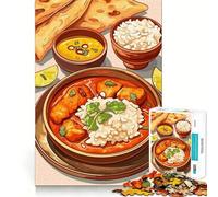 Puzzle da 1000 pezzi per adulti con tema cucina indiana curry,riso e naan Un'opera d'arte dai tagli precisi,una sfida intelligente e divertente per il tempo libero Decorazione natalizia da parete