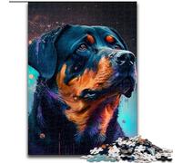 Puzzle da 1000 pezzi per adulti con tema fantasy Rottweiler, in cartone, educativo e divertente, per interni, per la decorazione della casa (dimensioni 26x38cm).