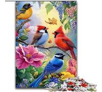 Puzzle da 1000 pezzi per adulti con tema fiori e uccelli Sviluppa la coordinazione occhio-mano, perfetto come regalo di compleanno (dimensioni 50x75cm)