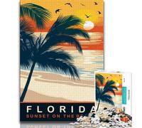 Puzzle da 1000 pezzi per adulti con tema Florida Beach, aiuta il cervello a esercitare i giocattoli che creano dipendenza e coltivano la pazienza Un'opera d'arte, 75x50cm