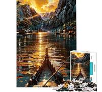 Puzzle da 1000 pezzi per adulti con tema "Gita di pesca al lago dorato" Gioco rilassante e antistress per adulti ideale per attività divertenti da fare a casa (dimensioni: 38x26cm)
