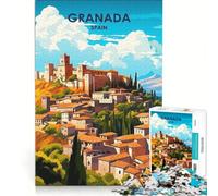 Puzzle da 1000 pezzi per adulti con tema Granata, Andalusia, Spagna, gioco rompicapo, decorazione per la casa, compleanno e Natale 38x26cm