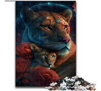 Puzzle da 1000 pezzi per adulti con tema: "Guardare le stelle,Leone e Amore",realizzato in legno,un regalo perfetto per il divertimento in famiglia,per feste,compleanni e serate di giochi in famiglia