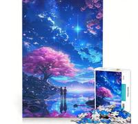 Puzzle da 1000 pezzi per adulti con tema innamorati e albero di ciliegio in fiore gioco educativo impegnativo e stimolante regalo di Natale e compleanno 50x75cm