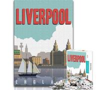 Puzzle da 1000 pezzi per adulti con tema Liverpool, Inghilterra, regalo, aiuta il cervello ad allenarsi, giocattoli avvincenti per coltivare la pazienza, ottimo regalo, 50x75cm