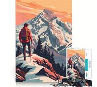 Puzzle da 1000 pezzi per adulti con tema montagna, neve e escursionismo, gioco di logica e divertimento rilassante Taglio preciso Lista dei desideri di Babbo Natale (50x75cm)