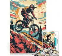 Puzzle da 1000 pezzi per adulti con tema mountain bike ideale per percorsi ciclabili giochi rilassanti attività interattive genitore-figlio regalo di compleanno o regalo di viaggio 50x75cm