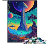 Puzzle da 1000 pezzi per adulti con tema natura psichedelica,realizzato in legno,un regalo perfetto per la famiglia,50x75cm,ideale per arredare la casa,allenare la mente e come regalo per le feste