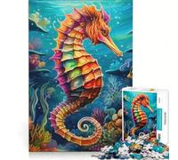 Puzzle da 1000 pezzi per adulti con tema oceano arcobaleno e cavalluccio marino gioco pratico migliora la memoria compleanni e altre occasioni 38x26cm