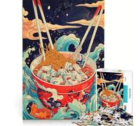 Puzzle da 1000 pezzi per adulti con tema "Onda Giapponese Ramen", gioco rilassante, decorazione per la casa, ideale come regalo per tutta la famiglia 50x75cm
