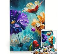Puzzle da 1000 pezzi per adulti con tema "Pioggia di fiori primaverile" gioco rompicapo stimolante da completare per rafforzare l'amore tra le coppie 38x26cm