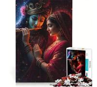 Puzzle da 1000 pezzi per adulti con tema Radha e Krishna gioco interattivo decorazione da parete adatto anche per la scrivania 50x75cm