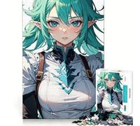 Puzzle da 1000 pezzi per adulti con tema Ragazza Elfa Anime,gioco di memoria divertente con componenti robusti e ben definiti, alleviare lo stress (38x52cm)