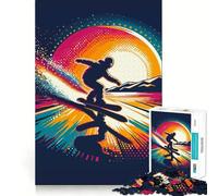 Puzzle da 1000 pezzi per adulti con tema snowboard, tramonto, gioco di logica, antistress, taglio di precisione, regalo per festival (38x52cm)