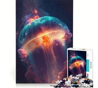 Puzzle da 1000 pezzi per adulti con tema Spazio Meduse e Via Lattea gioco divertente interazione genitore-figlio con poster e foglio di curiosità abbinati 38x52cm