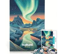 Puzzle da 1000 pezzi per adulti con tema Svalbard e aurora boreale giocattolo decorativo da parete compleanni e Natale 38x52cm