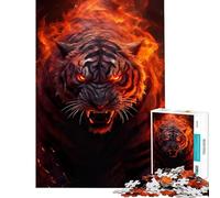 Puzzle da 1000 pezzi per adulti con tema Tigri Fuoco e Gloria Aiuta a sviluppare la memoria e a migliorare la concentrazione Gioco educativo per maggiori di 14 anni (38x26cm)