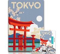 Puzzle da 1000 pezzi per adulti con tema Tokyo, Giappone e viaggi, sfida difficile e antistress, ideale come regalo per tutta la famiglia, 38x26cm