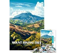 Puzzle da 1000 pezzi per adulti con tema trekking sul Monte Rinjani Indonesia Gioco educativo giocattolo avvincente per coltivare la pazienza idea regalo decorazione per la casa (dimensioni 38x26cm)
